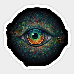 Psychedelic all seeing eye v2 round Sticker